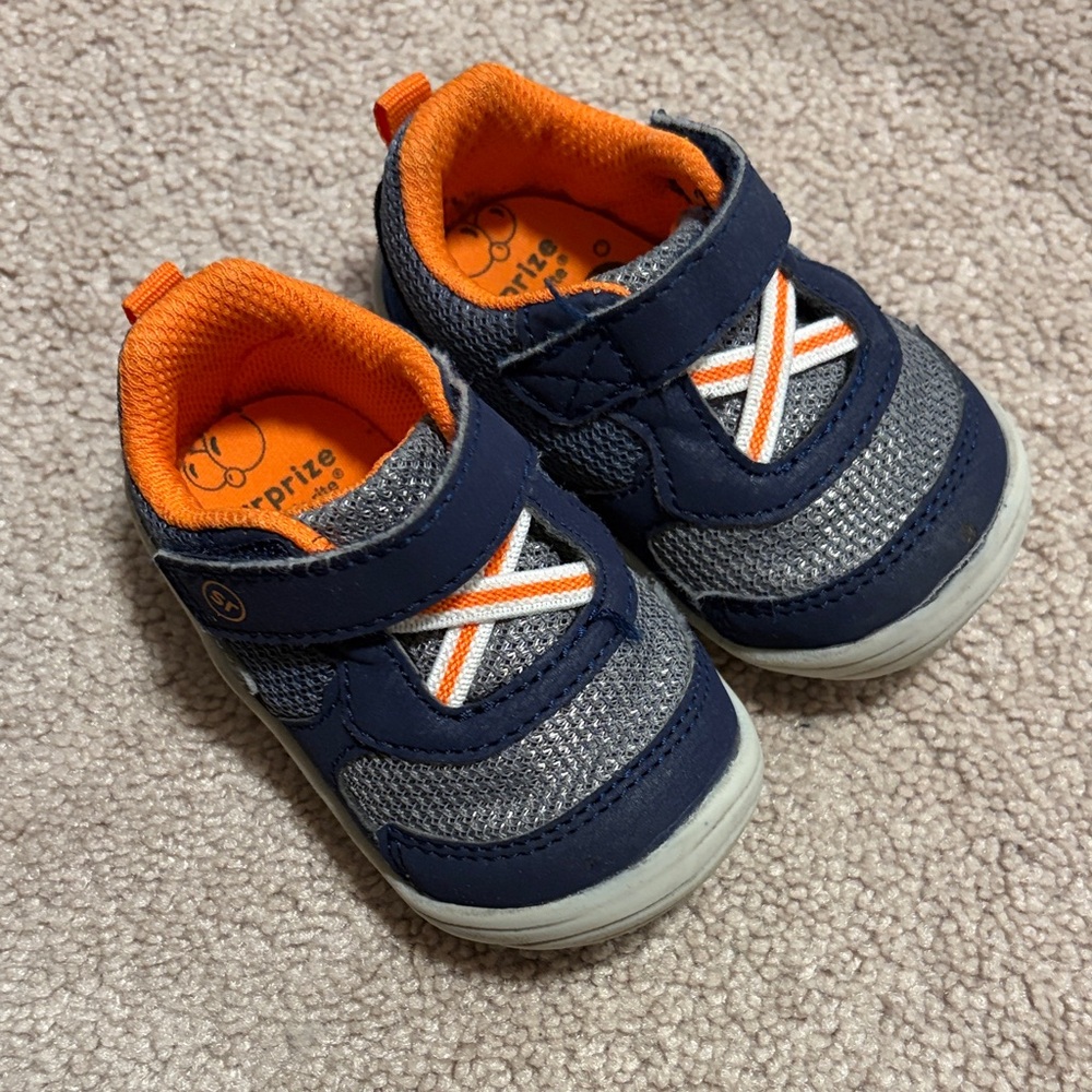 Stride Rite Navy and Orange Baby Walkers